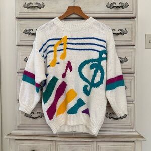 Here’s A Hug Vintage Music Note Sweater
